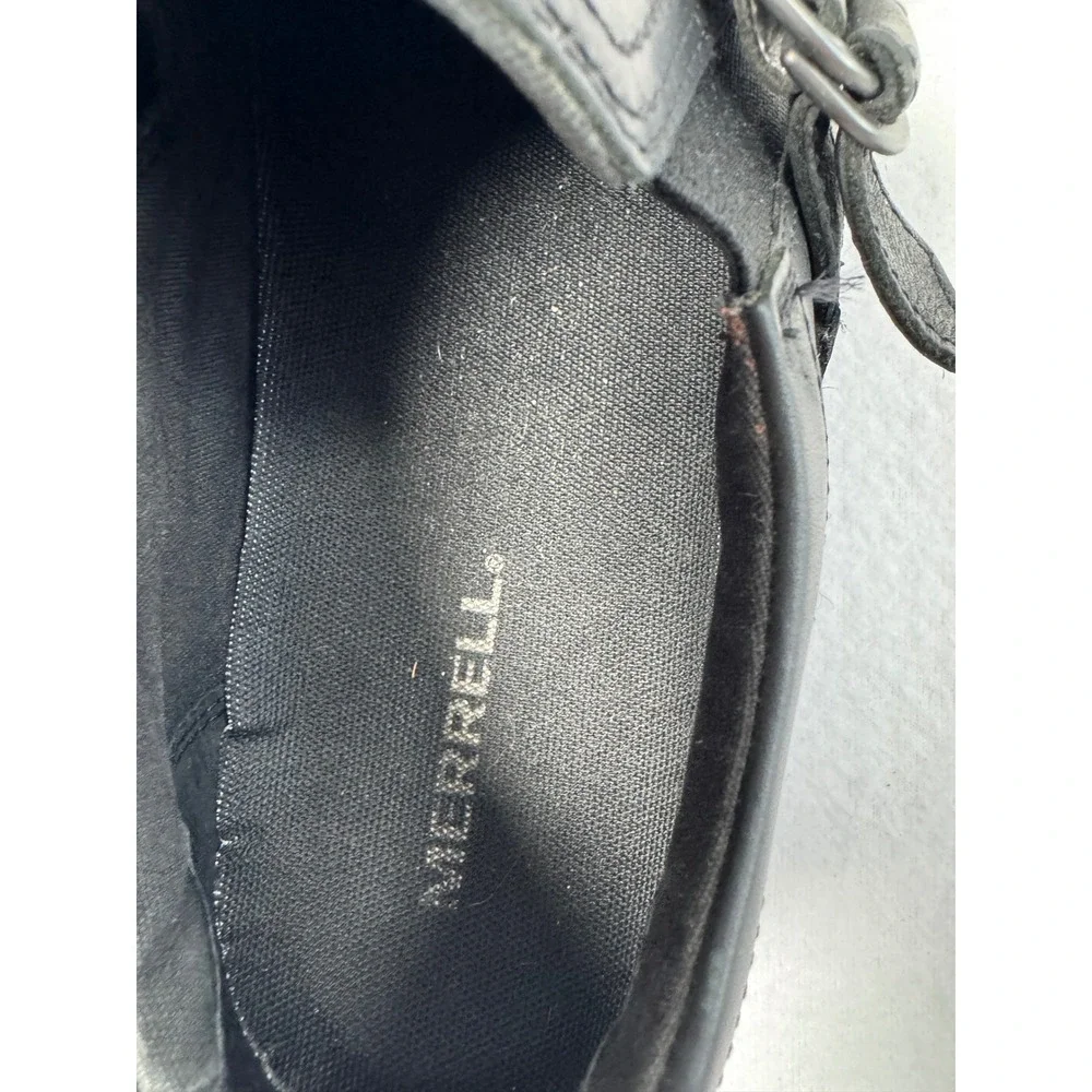 Comfort Merrell Womens 8.5 Loafers Black Leather Monk Strap Shoes J31330 Slip On